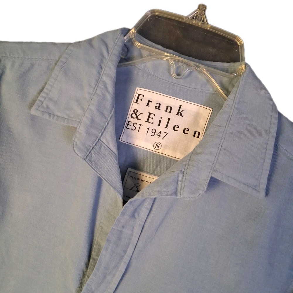 NWOT FRANK & EILEEN Womens Size Small Barry Corduroy Blue Long Sleeve Shirt $258 - Picture 4 of 16